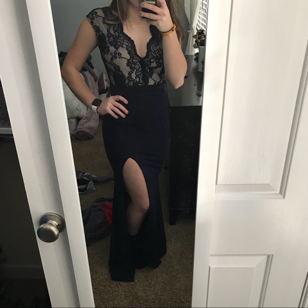 Blue evening dress